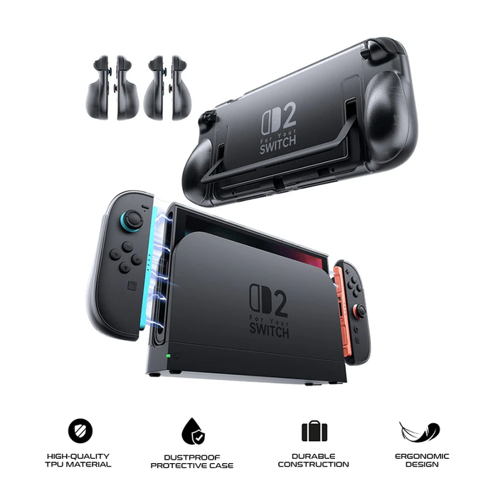 JSAUX Split Transparent Ergonomic Protective Case for Nintendo Switch 2 PC0117