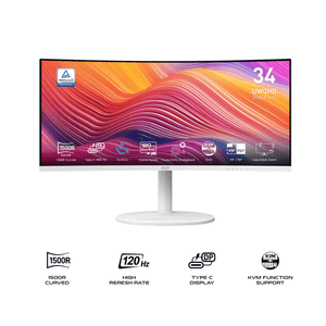 MSI Modern MD342CQPW 34" UWQHD (3440x1440) 120HzVA Business & Productivity Monitor White