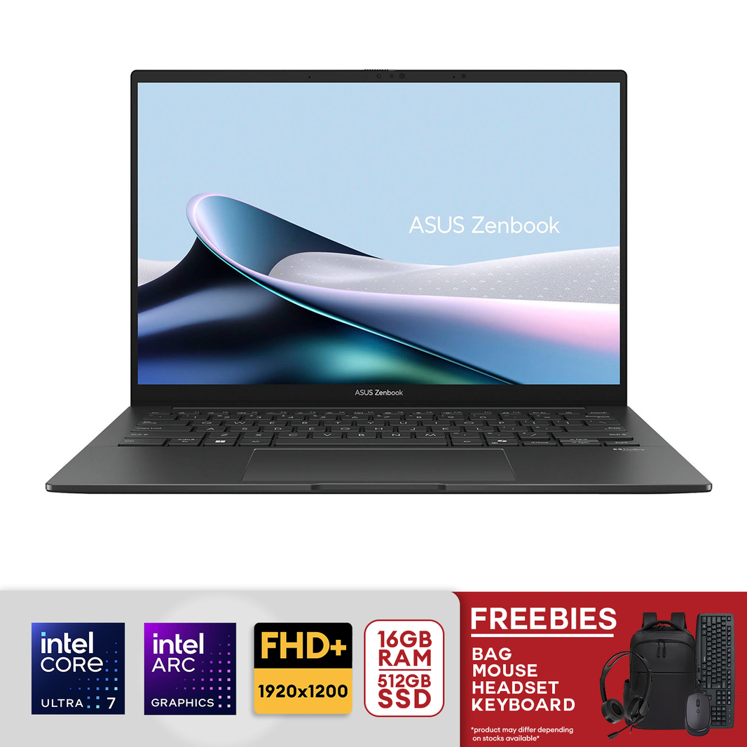 ASUS Zenbook 14 14" FHD+ OLED Touch Screen Intel Core Ultra 7-255H 16GB LPDDR5 RAM / 512GB PCIe 4.0 SSD Intel Arc Graphics Win 11 Jasper Gray
