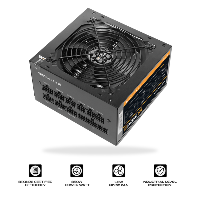 DarkFlash GS850 80+ Bronze Full Modular 850W PSU (Black)