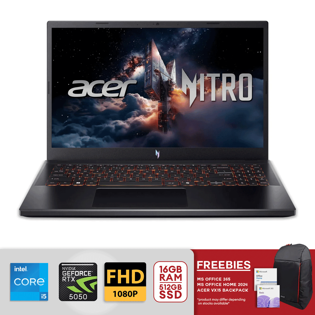 Acer Nitro V 15 ANV15-52-585U 15.6" FHD Core 5-210H 16GB/512GB SSD RTX5050 Win11