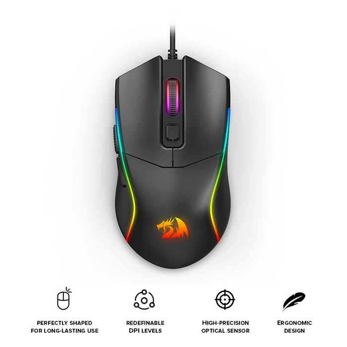 Redragon Bat RGB Wired Gaming Mouse Black (M731)