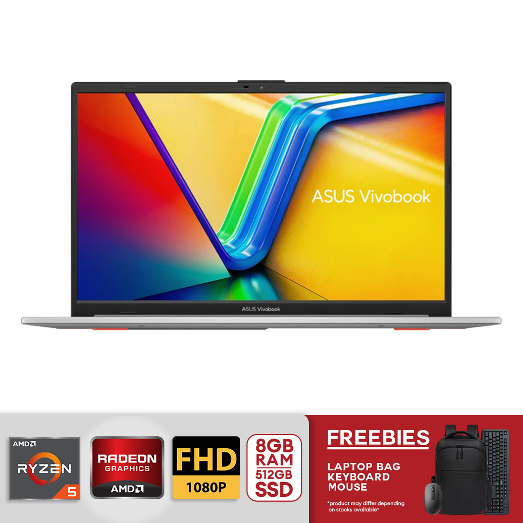 ASUS Vivobook Go 15" FHD Ryzen 5-7520U 8GB LPDDR5 RAM / 512GB SSD AMD Radeon Graphics Win 11 Cool Silver