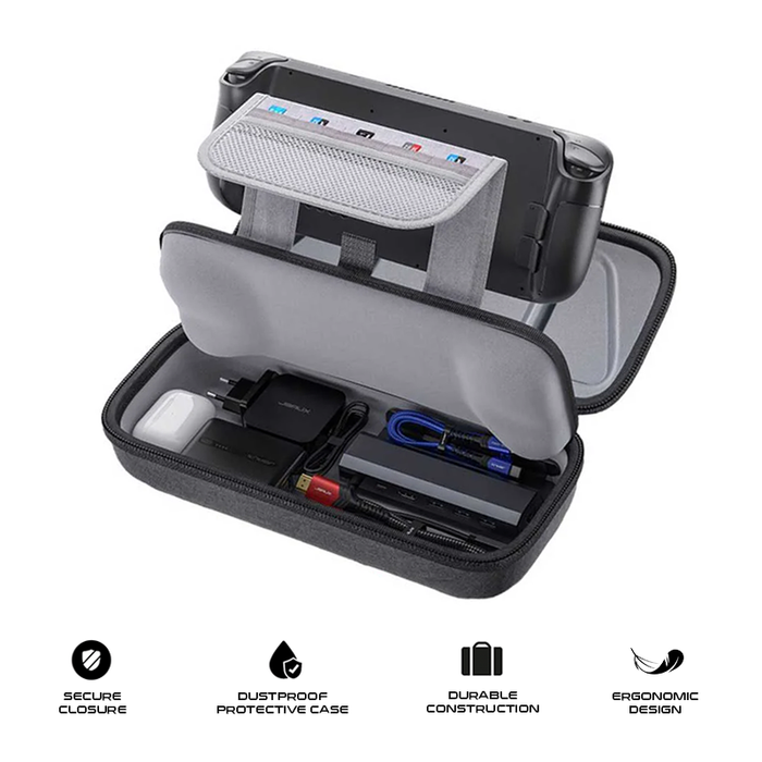JSAUX Protective Carrying Case for Steam Deck OLED/ ROG Ally / Ally X / Playstation Portal (Grey) BG0106X