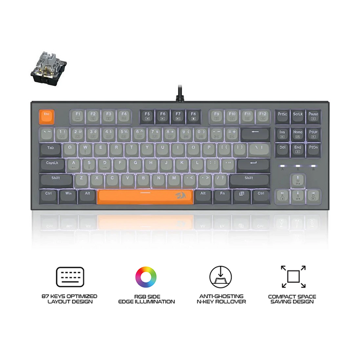 Redragon Bes Wired Keyboard Gradient Grey+Orange (K611-GGO)