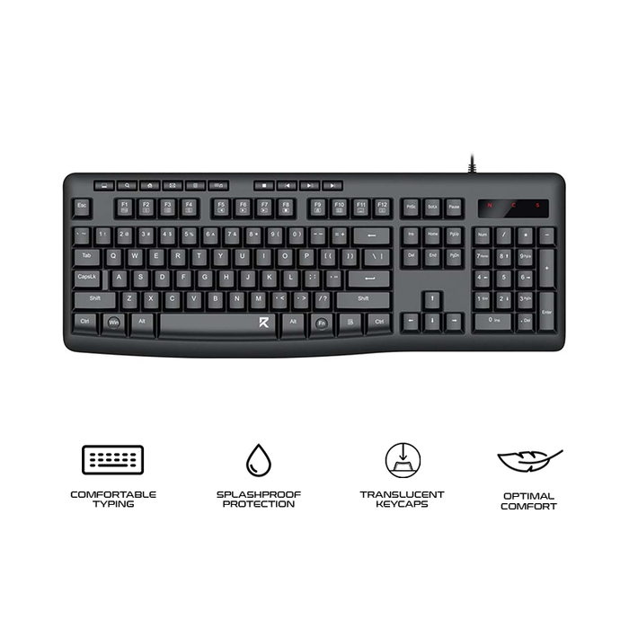 Redragon Wired Office Keyboard Black (BK-7366)