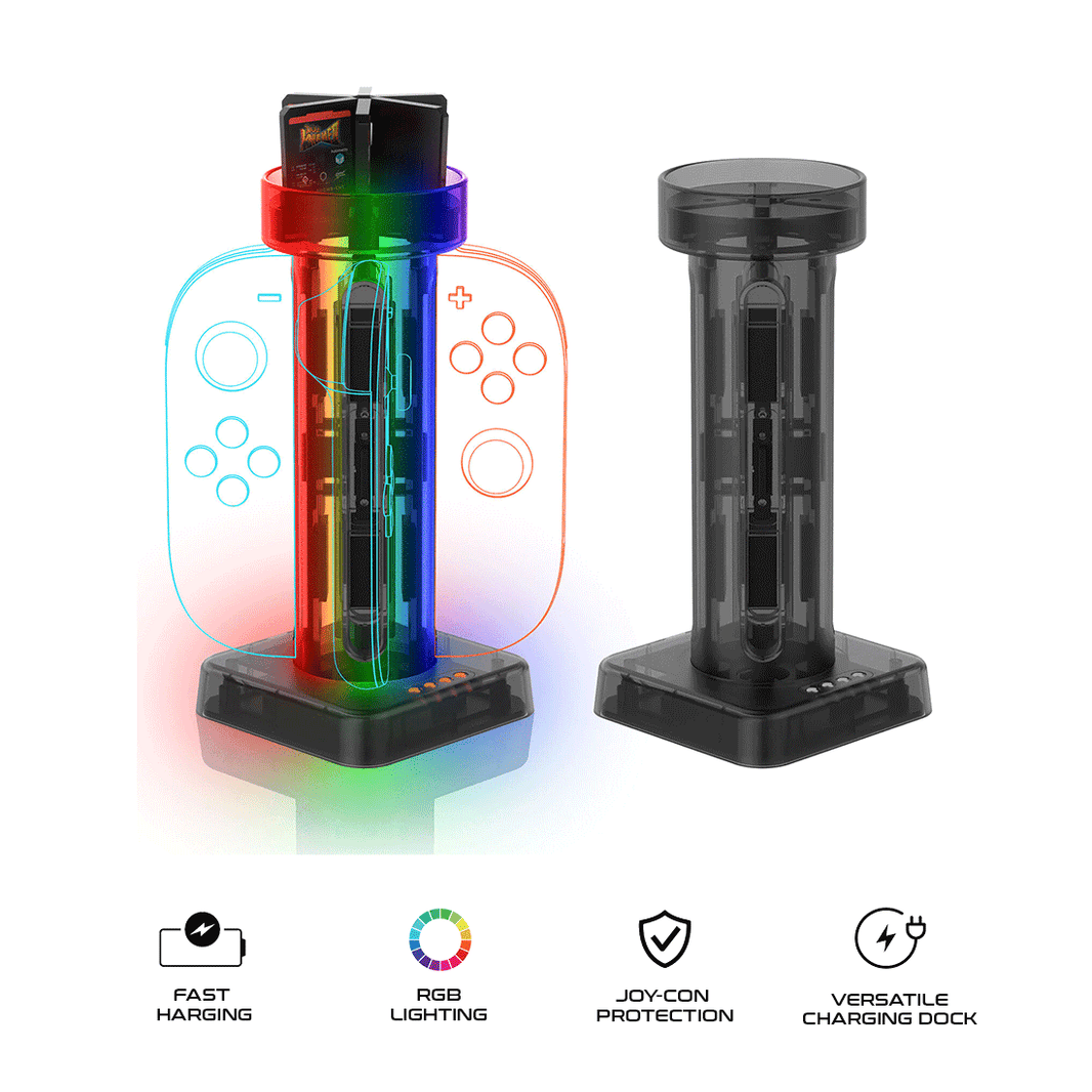 JYS-NS2279-V2 4 in 1 Charging Dock for Nintendo Switch 2 Joy-Con Controller Black