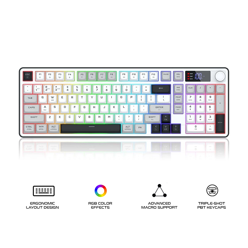 Redragon Aria Pro Wireless Keyboard White+Grey+Black (K527WGL-PRO)