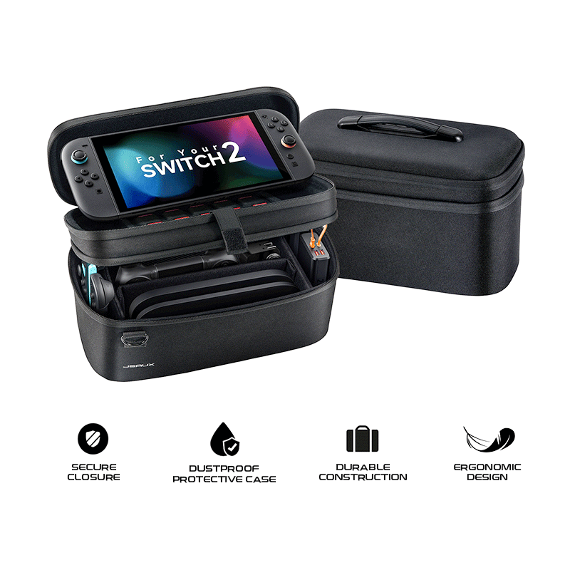 JSAUX All-in-One Travel Storage Carrying Case For Nintendo Switch 2 BG0121 (Black)