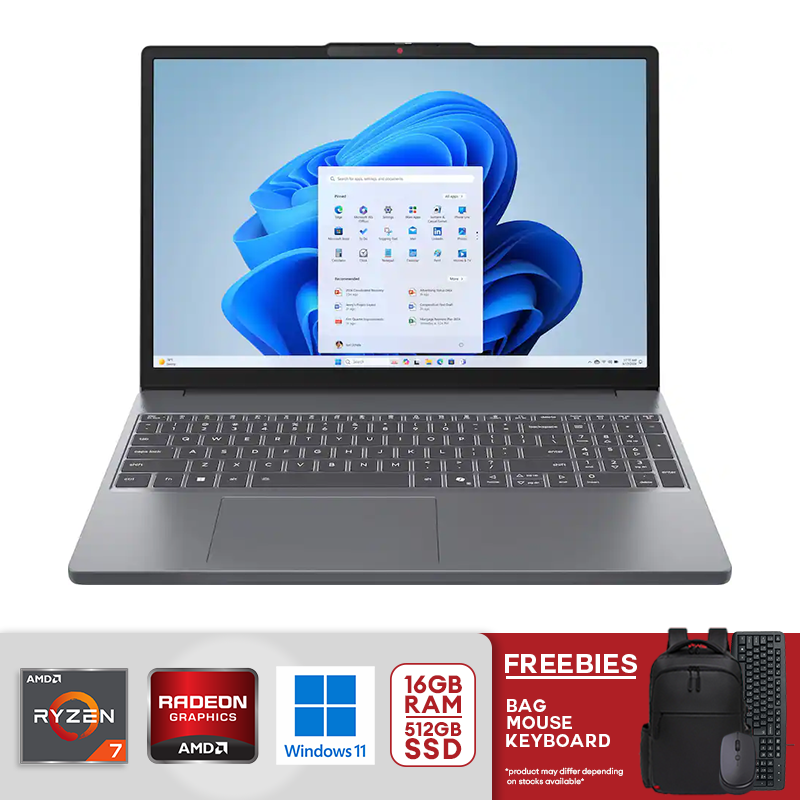 Lenovo IdeaPad Slim 3 15.3" 2K Touchscreen AMD Ryzen 7 170 16GB DDR5 RAM / 512GB SSD AMD Radeon Graphics Windows 11 Luna Grey 83K700TUUS