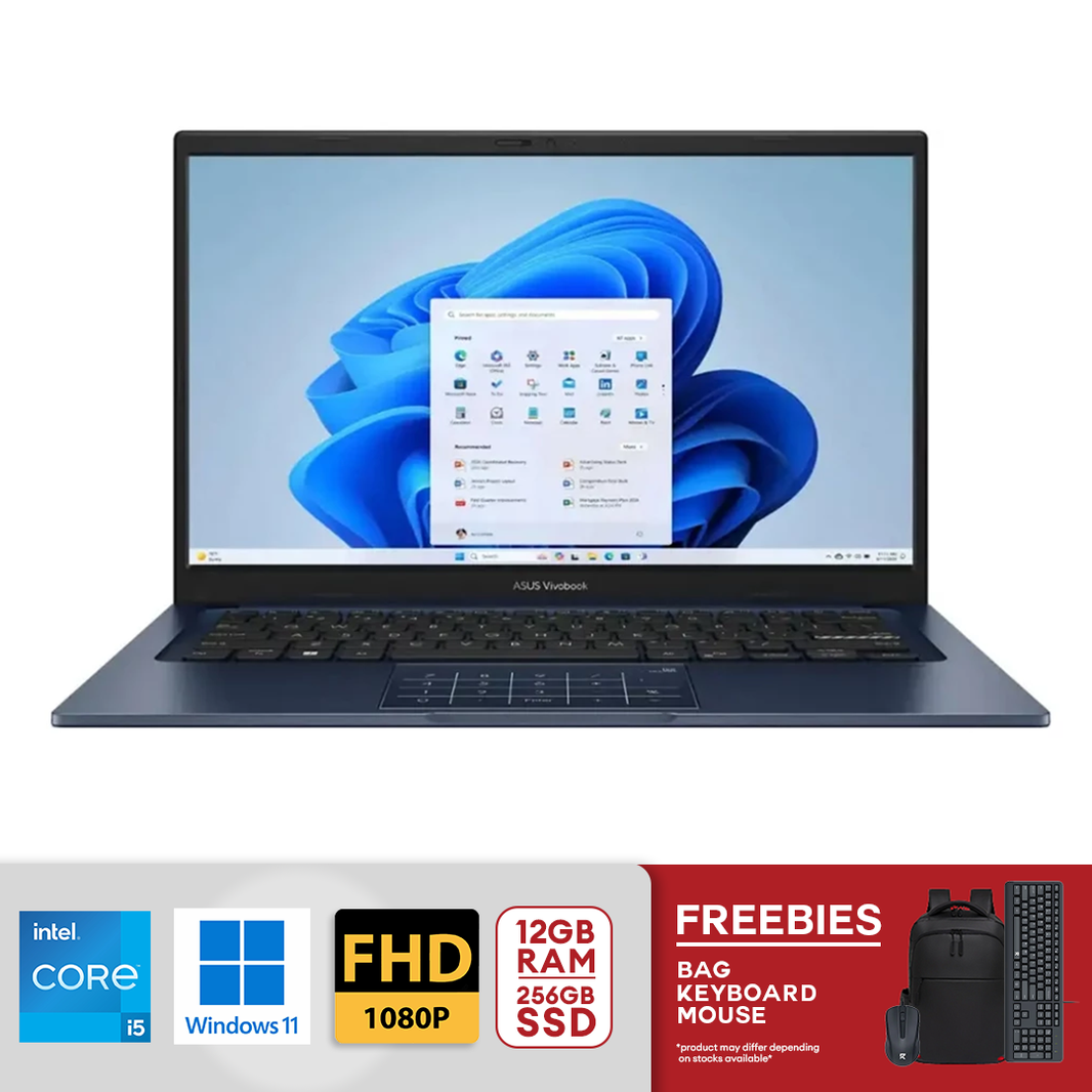 ASUS Vivobook Laptop 14" FHD Intel Core i5-1334U 12GB RAM 256GB SSD PCIe 4.0 Intel UHD Graphics Win 11 - Quiet Blue