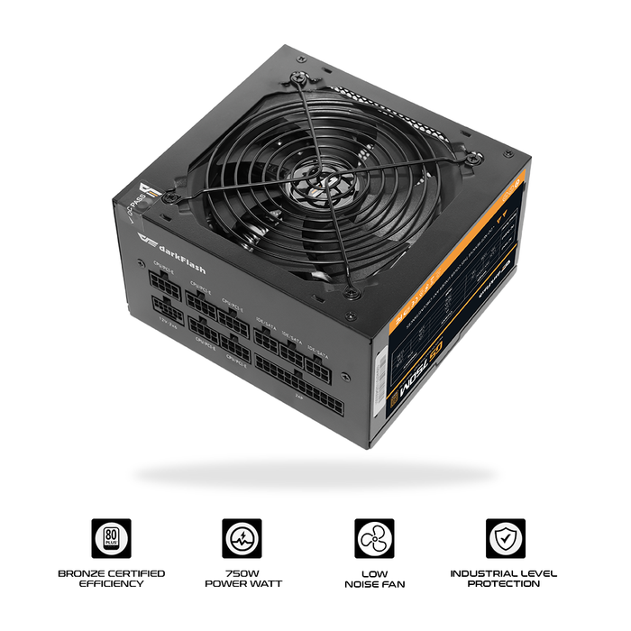 DarkFlash GS750 80+ Bronze Full Modular 750W PSU (Black)