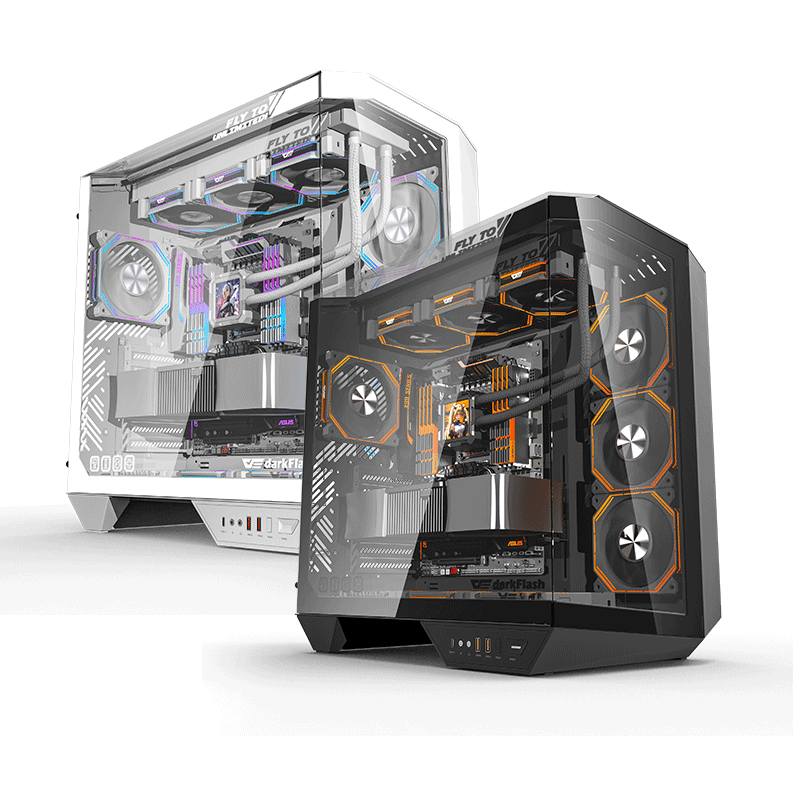 DarkFlash DY470 ATX Three-side Glass Panel Tempered Glass PC Case