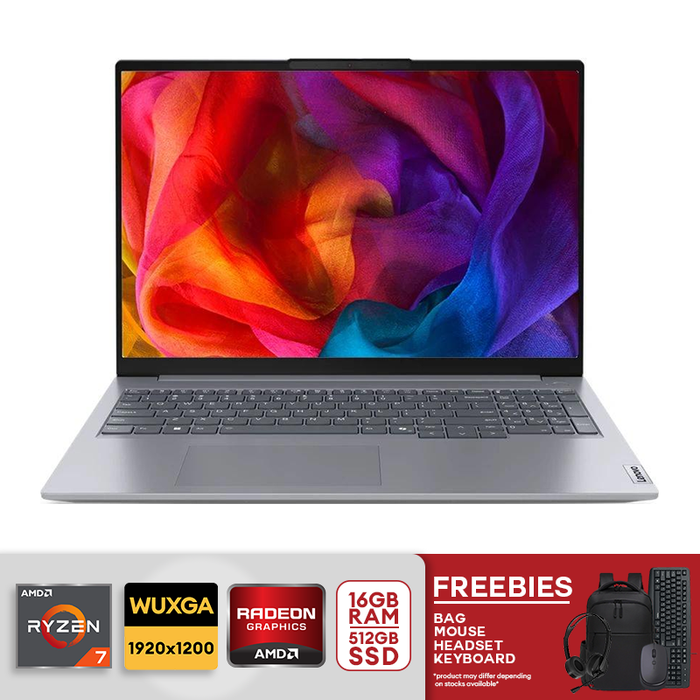 Lenovo Think Book 16 G7 ARP 16" WUXGA AMD Ryzen 7 - 7735HS, 16GB DDR5 RAM / 512GB SSD M.2 2242 PCIe 4.0x4 NVMe, AMD Radeon 680M Graphics, FreeDOS, Arctic Grey