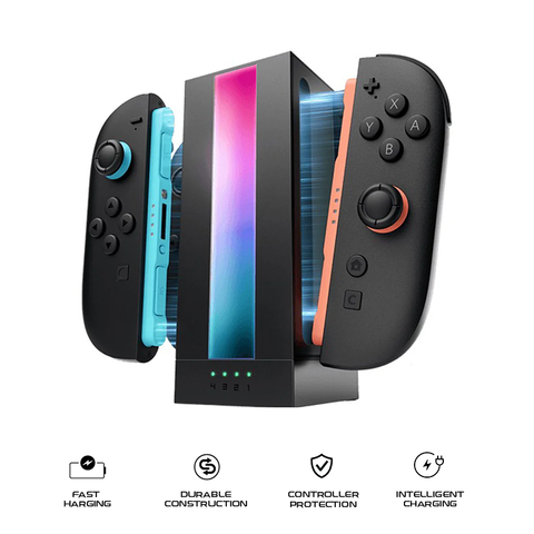 JSAUX EnergyFlow Charging Dock for Nintendo Switch 2 Joy-Cons (Black) GP0501
