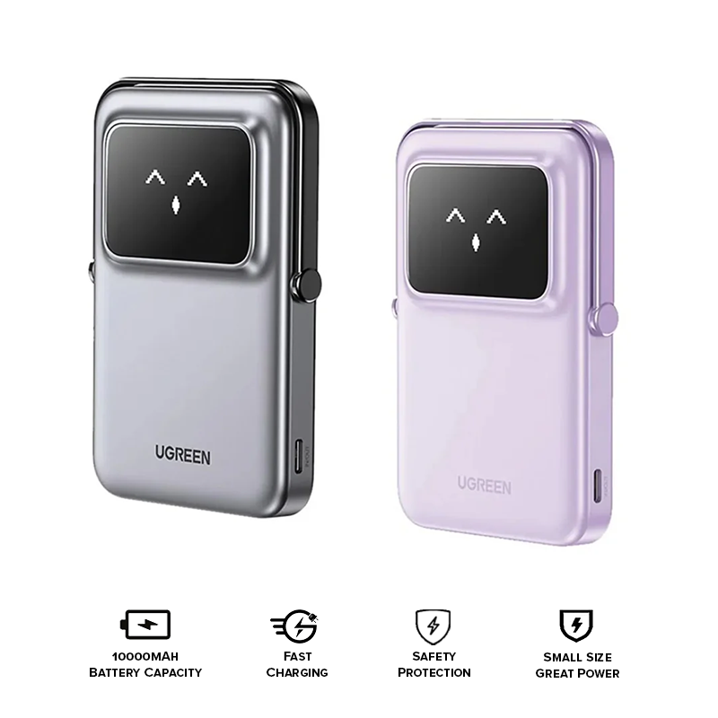 UGREEN Uno 10000mAh Mini Magnetic Wireless 20W Power Bank with Built-in Stand