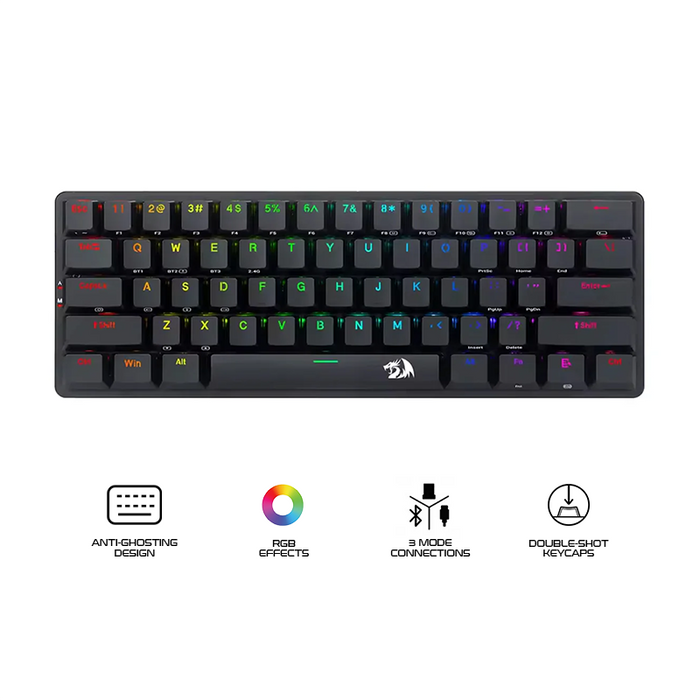 Redragon Elise Pro Wired 2.4G/BT Black Red Switch (K615P-KBS)