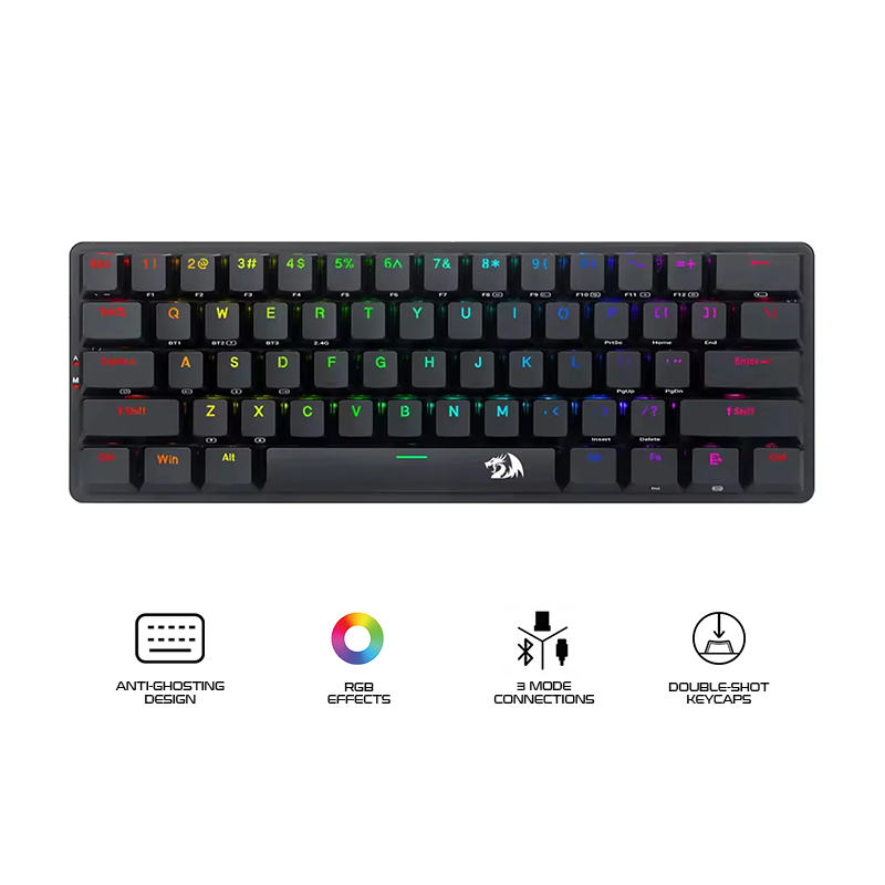 Redragon Elise Pro Wired 2.4G/BT Black Red Switch (K615P-KBS)