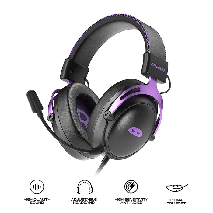 Magegee Wing Wired Gaming Headset Black Purple