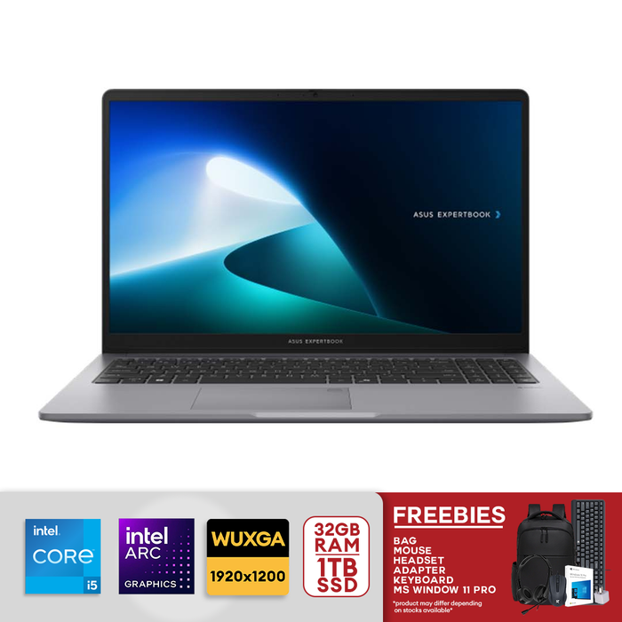 ASUS ExpertBook 14'' WQXGA (2560x1600) IPS 144Hz Intel Core Ultra 5-228V 32GB LPDDR5X RAM 1TB SSD Intel Arc Graphics (FreeDOS) Silver