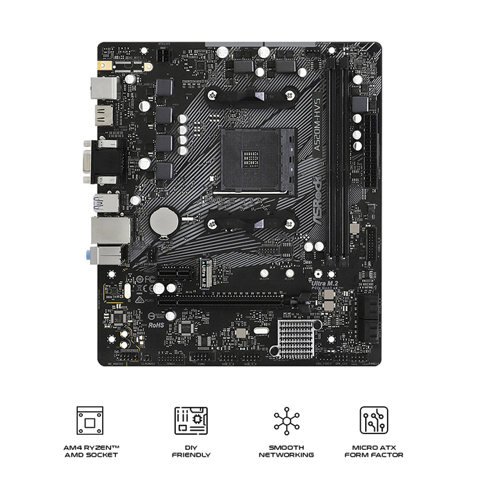 ASRock A520M-HVS micro-ATX AM4 DDR4 Motherboard