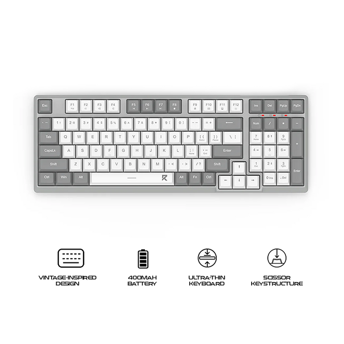 Redragon Scissor Wireless Office Keyboard White-Gray (BK-7114WG)