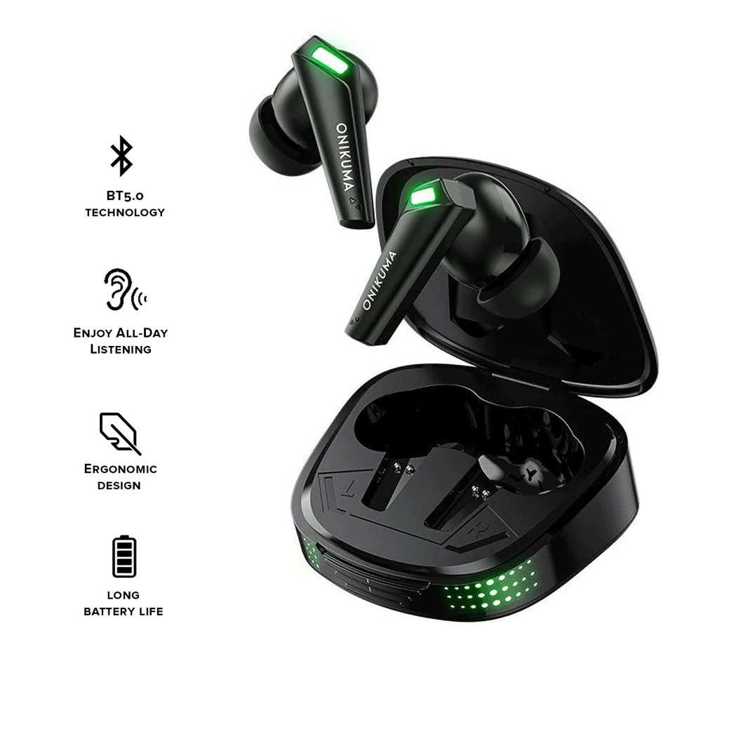 Onikuma T308 Wireless Earphone Black