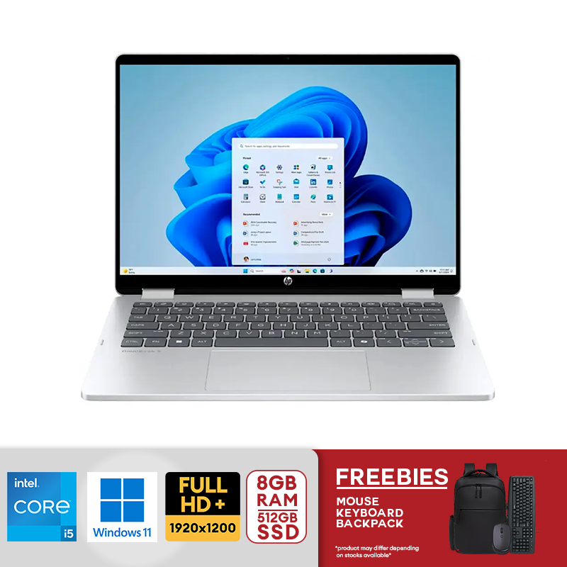 HP - OmniBook 5 Flip 2-in-1 14"" 2K Touch-Screen Intel Core 5-120U 8GB DDR5 RAM / 512GB SSD Win 11 14-fp0013dx Glacier Silver