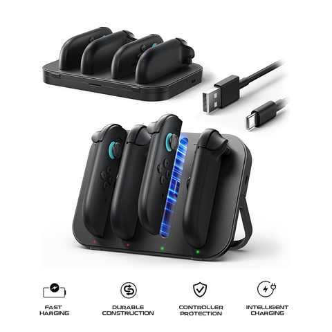 JSAUX Portable Charging Station for Nintendo Switch 2 Joy-Cons GP0506