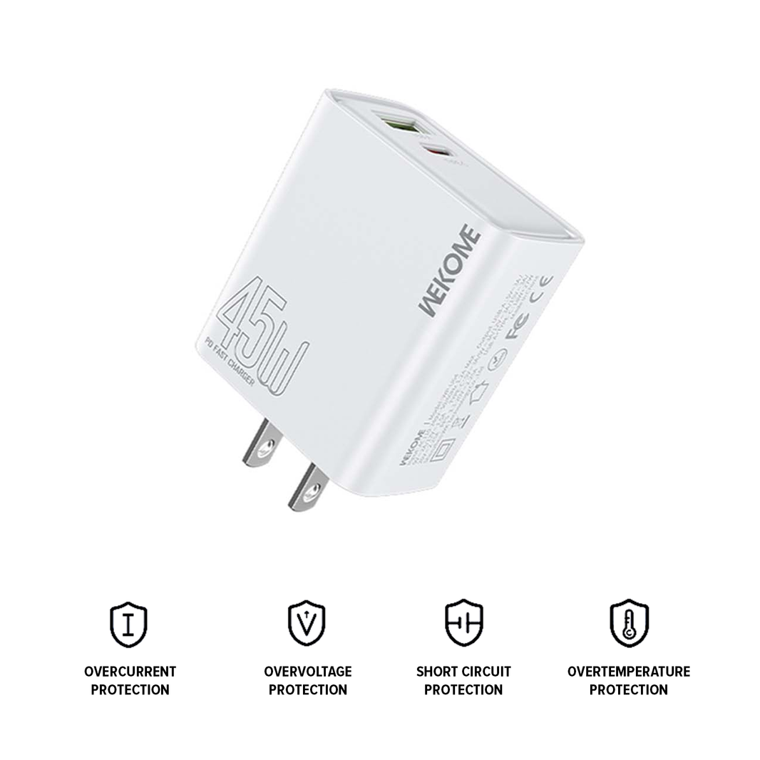 Wekome Flash Charge 45W A+C Fast Charger Dual-Port - WP-U64