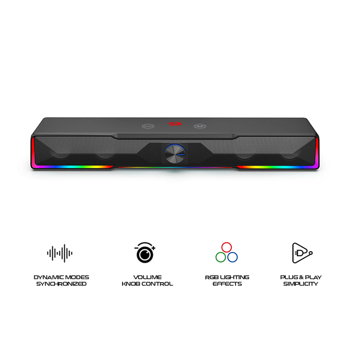Redragon Catnonn Bluetooth/Wired Soundbar Speaker Black (GS516)