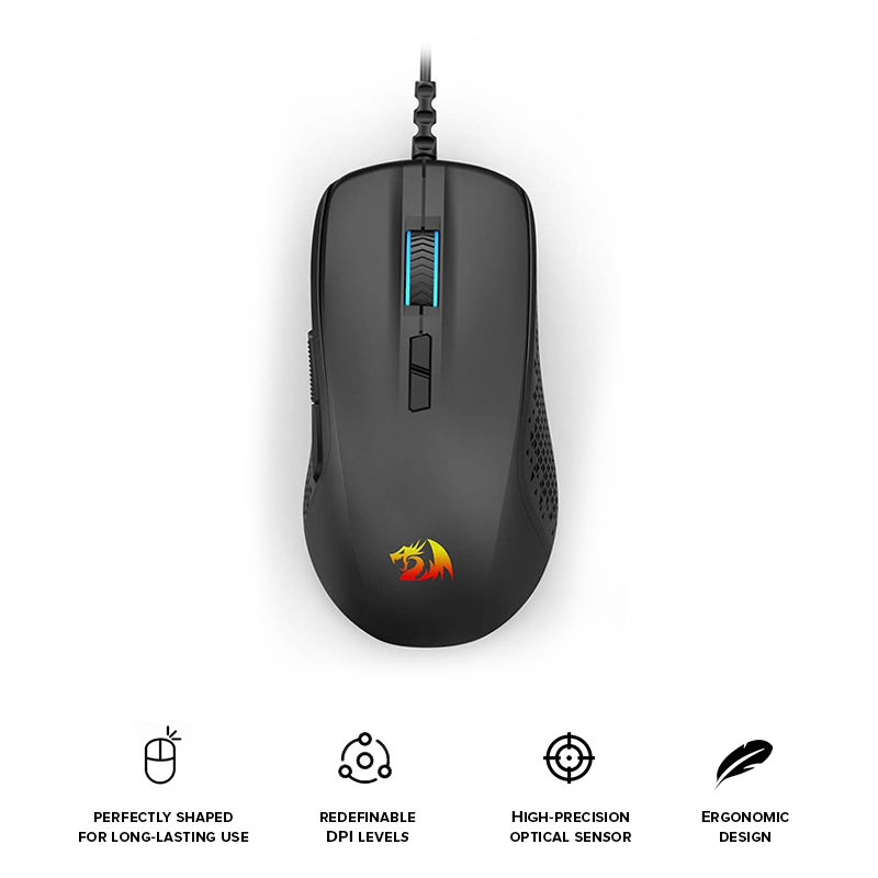 Redragon Stormrage Air Wired Gaming Mouse Black (M718-AIR)