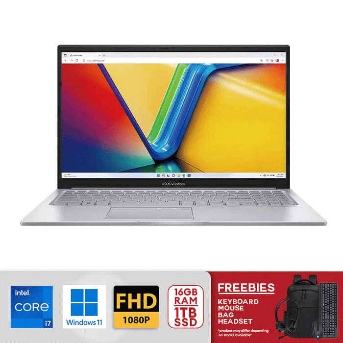 ASUS Vivobook F1504VA 15.6" FHD Touchscreen Notebook - Intel Core i7-1355U 16GB RAM / 1TB SSD Win 11 Silver