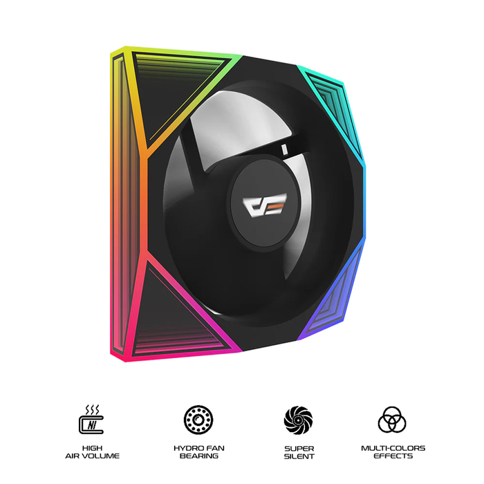 DarkFlash DM18 120mm Single ARGB PWM Cooling Fan (Black)
