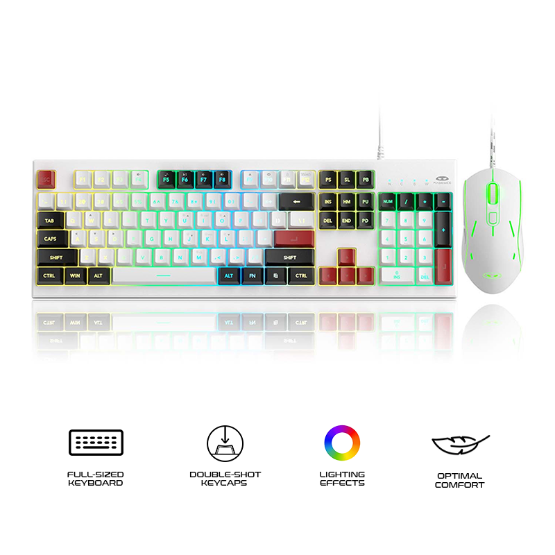 Magegee K2 Wired Membrane Keyboard & Mouse Combo RGB Knight Red