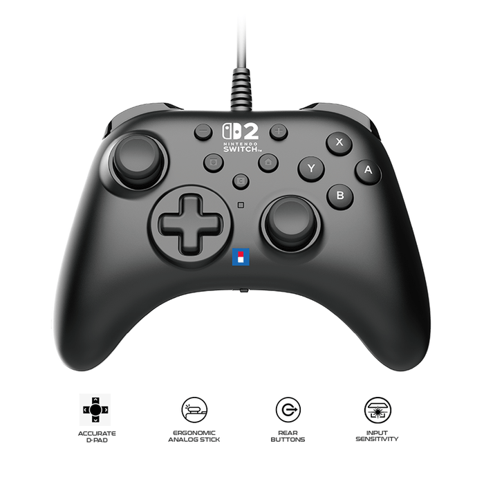 Horipad Turbo Black For Nintendo Switch 2 & Windows PC NSX-005A