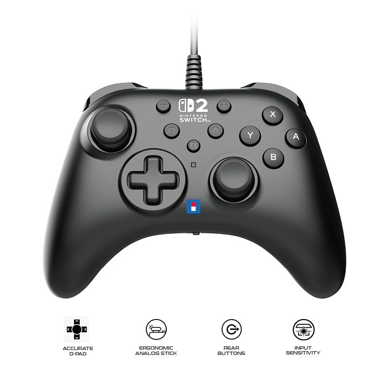 Horipad Turbo Black For Nintendo Switch 2 & Windows PC NSX-005A
