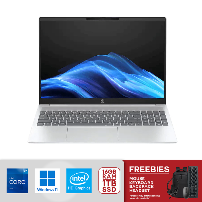 HP OmniBook 5 16” 2K Touch Laptop AI PC Intel Core Ultra 7 - 255U 16GB LPDDR5x RAM / 1 TB PCIe Gen4 NVMe M.2 SSD Win 11 Glacier Silver 16-af1017wm