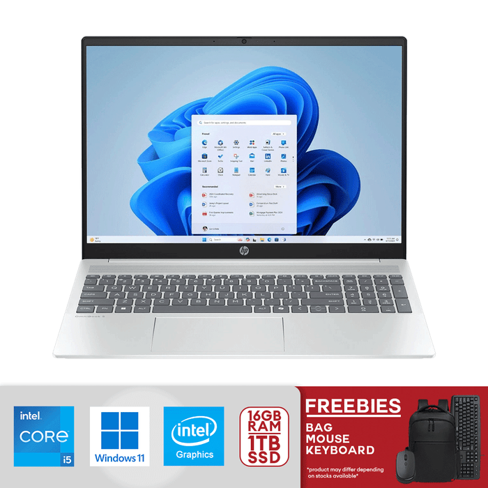 HP OmniBook 5 AI PC 16" 2K Touch Intel Core Ultra 5 -225U 16GB LPDDR5x RAM / 1TB Gen4 M.2 SSD Intel Graphics Win 11 home Silver 16-af1055cl