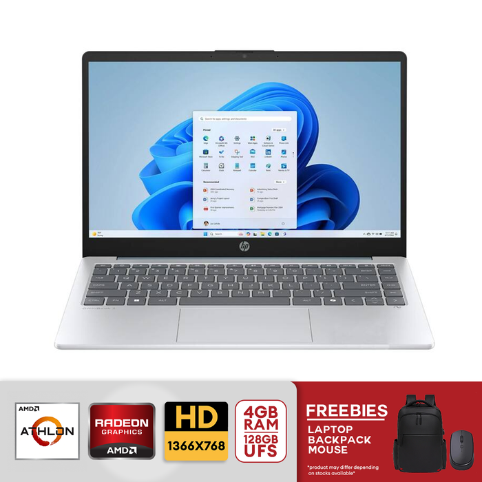 HP 14" HD Laptop AMD Athlon 7120 4GB RAM / 128GB UFS AMD Radeon Graphics Win 11 home 14-em0002wm Moonlight Blue