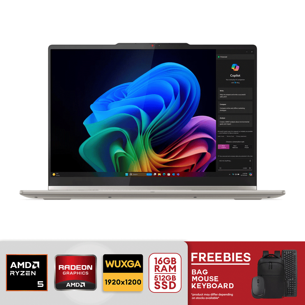 Lenovo Yoga 7 2-in-1 Copilot+ PC - 14" 2K OLED Touchscreen AMD Ryzen AI 5 -340 16GB LPDDR5X RAM / 512GB SSD AMD Radeon 840M Graphics Win 11 Seashell