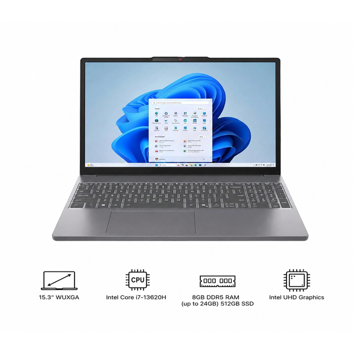 Lenovo IdeaPad Slim 3 15IRH10 15.3” WUXGA Intel Core i7-13620H 8GB DDR5 RAM (up to 24gb) / 512GB SSD Intel UHD Graphics FreeDOS Luna Grey 83K100R3IN