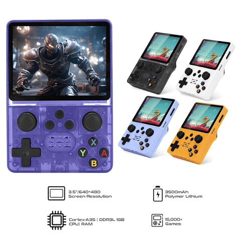 Retro Box Console Handheld Video Game Console (Linux System) 3.5 Inch IPS Screen Portable Pocket Video Player 64GB built in 15,000 Games