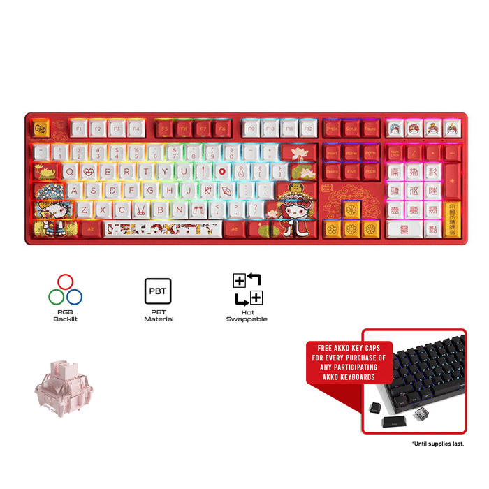 Akko Hello Kitty 5108S Peking Opera A RGB Wired Hot Swappable Mechanical Keyboard