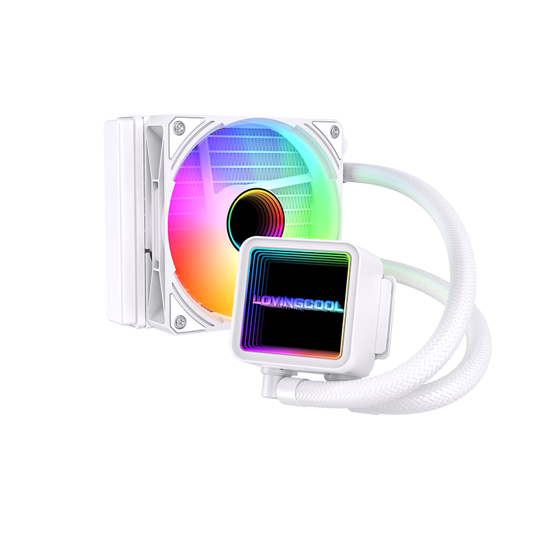 Lovingcool LC-W120-IP 120mm ARGB Liquid Cooler with Temp Screen (White)