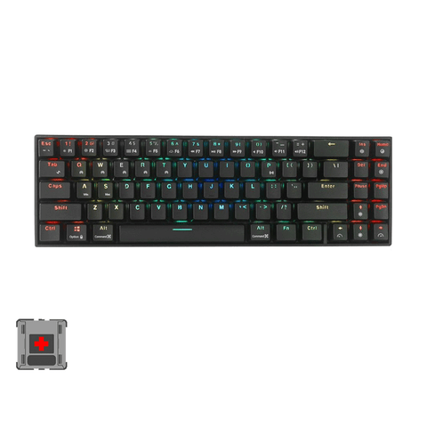 Royal Kludge RK71 Tri Mode RGB 71 Keys Hot Swappable Mechanical Keyboard [Black] [Red Switch]