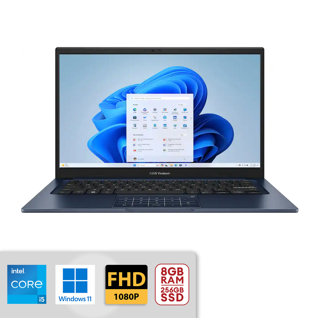 ASUS Vivobook 14" FHD Intel Core 5 120U 8GB RAM / 256GB SSD PCIe 4.0 Intel Graphics Win 11 S Home Quiet Blue X1404VAP-V14