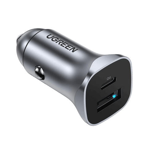 UGreen USB-C PD+USB-A QC 20W Fast Car Charger (Space Gray) [CD130/30780]