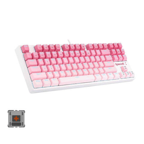Redragon Cass RGB 87 Keys Mechanical Gaming Keyboard Pink Brown Switch (K645W-GP-RGB)