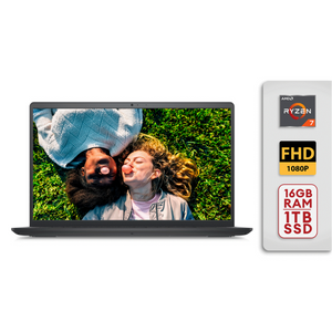Dell Inspiron 15 3525 15.6" FHD Laptop Ryzen 7 5700U 16GB RAM/1TB SSD Win11 Carbon Black